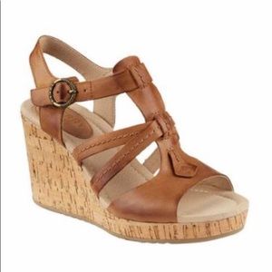 Sperry Dawn Day Leather Cork Wedges Size 7